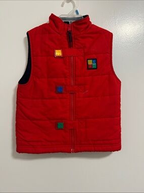 LEGO Red Quilted Kids 4T Padded Vest with Color Block LEGO Velcro closures